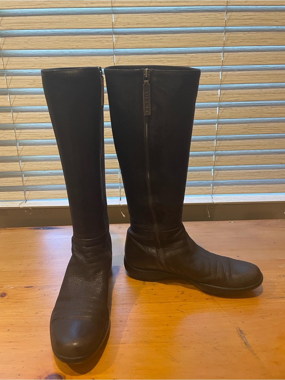 Vintage Prada brown flat boots